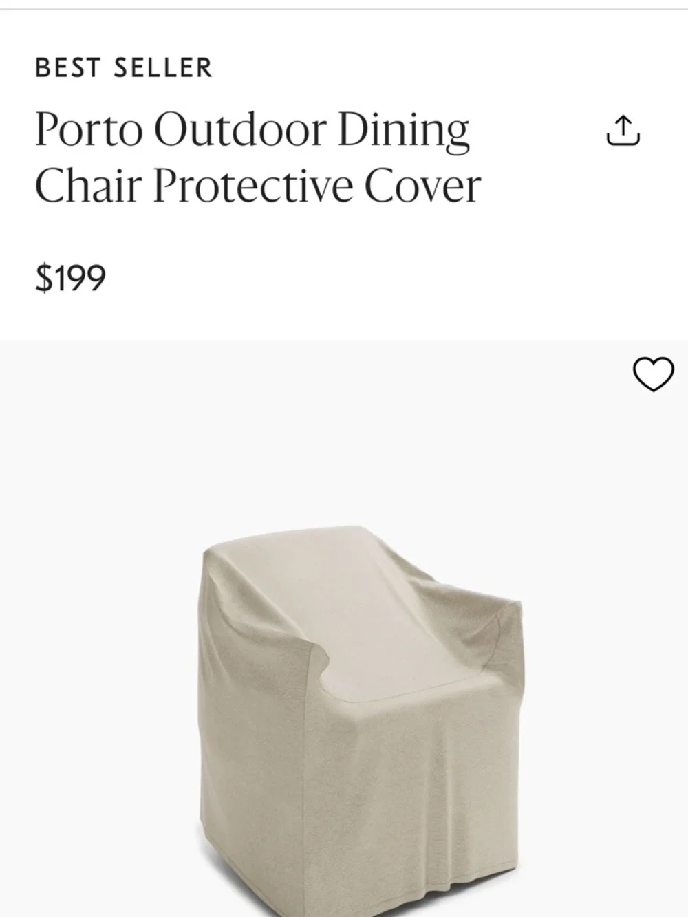 West Elm Porto Dining Chair Protective Cover NWT $139